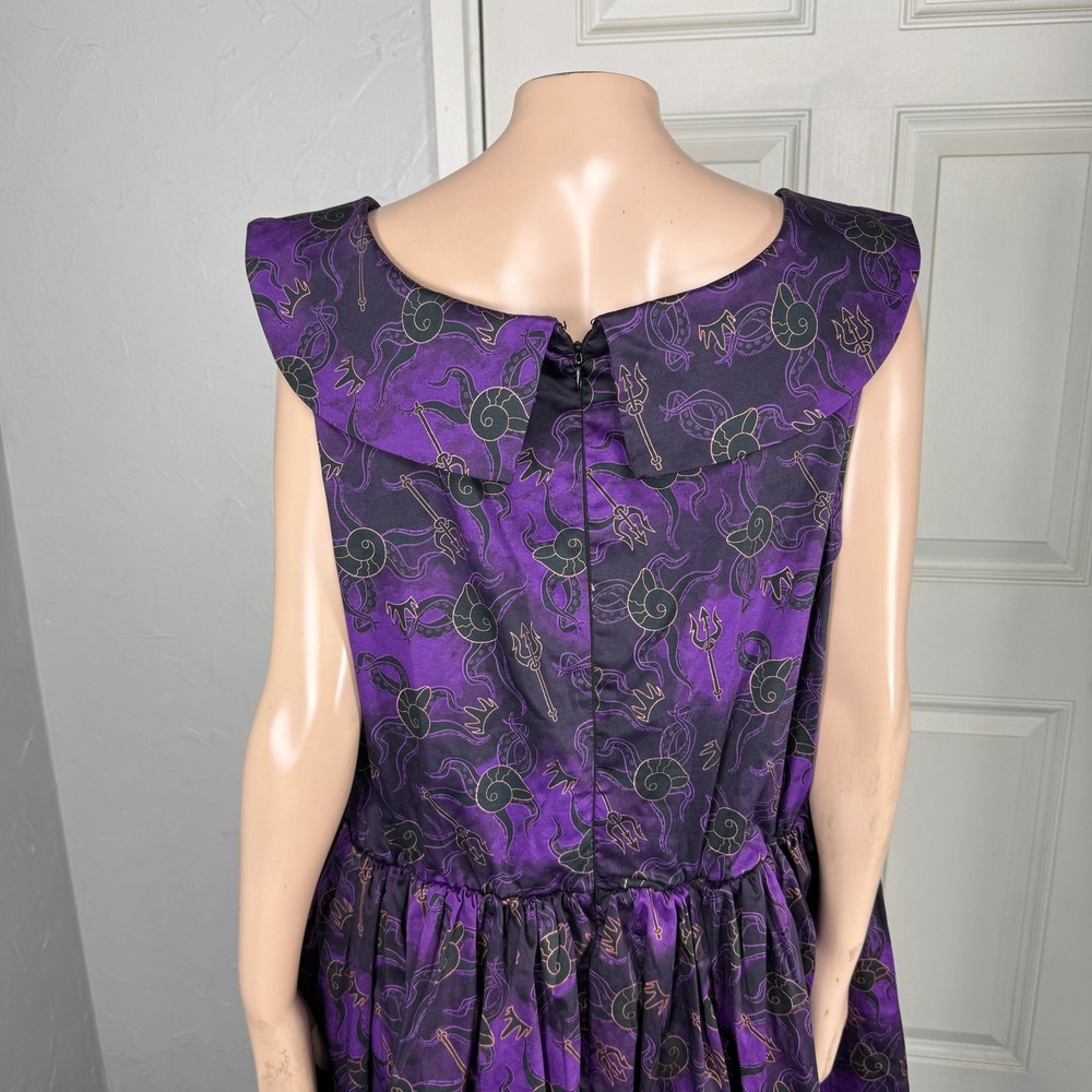 Disney Store 2024 The Little Mermaid Ursula Women's Dress 1X Plus Size Cotton R6 - Picture 5 of 8
